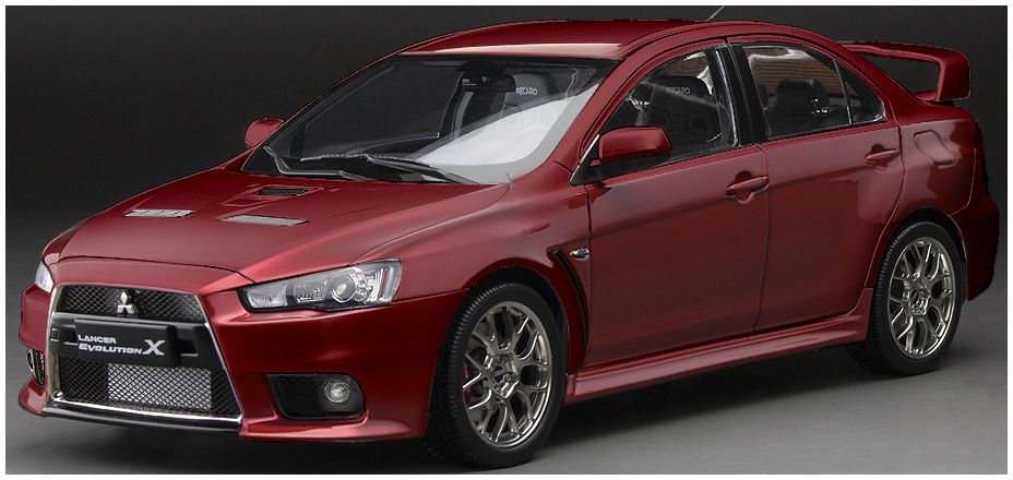 Mitsubishi Lancer Evolution X Red Metallic LHD 1:18 Scale Sun Star Diecast Model Car