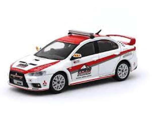 Mitsubishi Evo X Pikes Peak Safety Car White/Red 1:64 Scale Tarmac Works Diecast Model