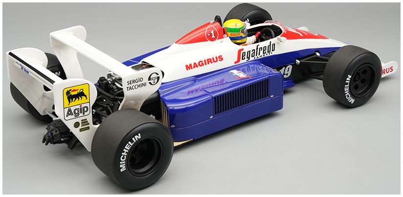 Toleman TG 184 #19 F1 British GP 1984 Ayrton Senna w/Driver 1:18 Scale Resin Car – Tecnomodel