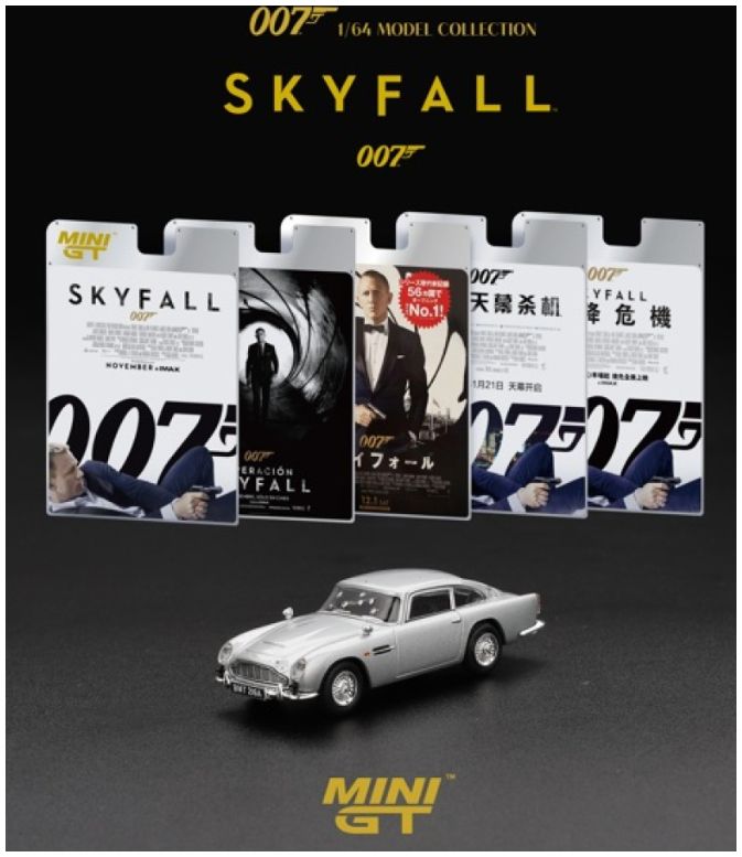 Aston Martin DB5 Skyfall (RHD) English Blister Packaging 1:64 Scale Diecast Model Car – MINI GT