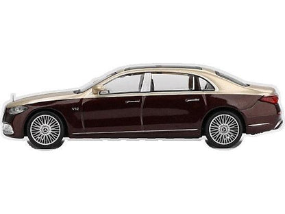 Mercedes-Maybach S680 Gold/Dark Red Metallic (LHD) Blister Packaging 1:64 Scale Diecast Car – MINI GT