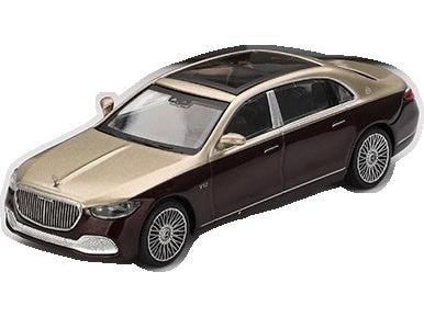 Mercedes-Maybach S680 Gold/Dark Red Metallic (LHD) Blister Packaging 1:64 Scale Diecast Car – MINI GT