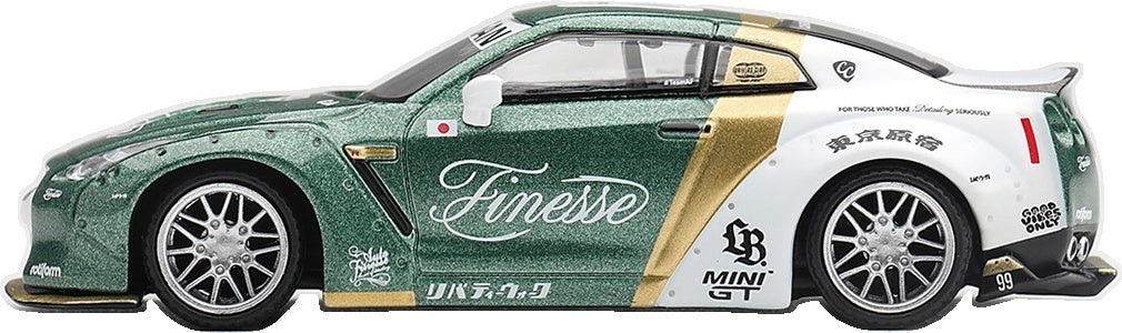 Nissan GT-R (R35) LB Works Type 1 Custom Ducktail Auto Finesse (LHD) 1:64 Scale Diecast Car – MINI GT