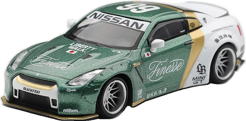 Nissan GT-R (R35) LB Works Type 1 Custom Ducktail Auto Finesse (LHD) 1:64 Scale Diecast Car – MINI GT
