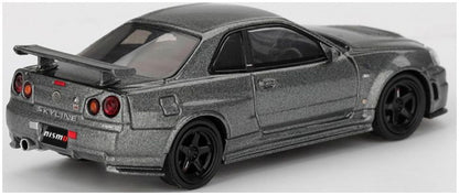 Nissan Skyline GT-R Dark Metal Grey (NISMO BNR34 CRS Version) (RHD) 1:64 Scale Diecast Model Car – MINI GT
