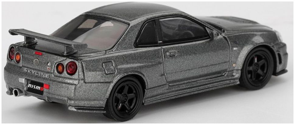 Nissan Skyline GT-R Dark Metal Grey (NISMO BNR34 CRS Version) (RHD) 1:64 Scale Diecast Model Car – MINI GT