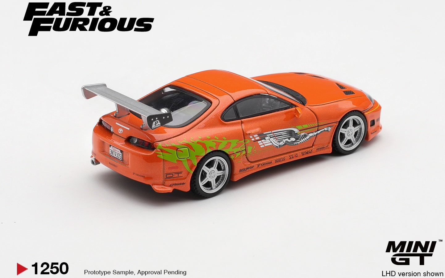 Toyota Supra Bomex The Fast and Furious Brian 'O Conner (LHD) Blister Packaging 1:64 Scale Diecast Model Car – MINI GT