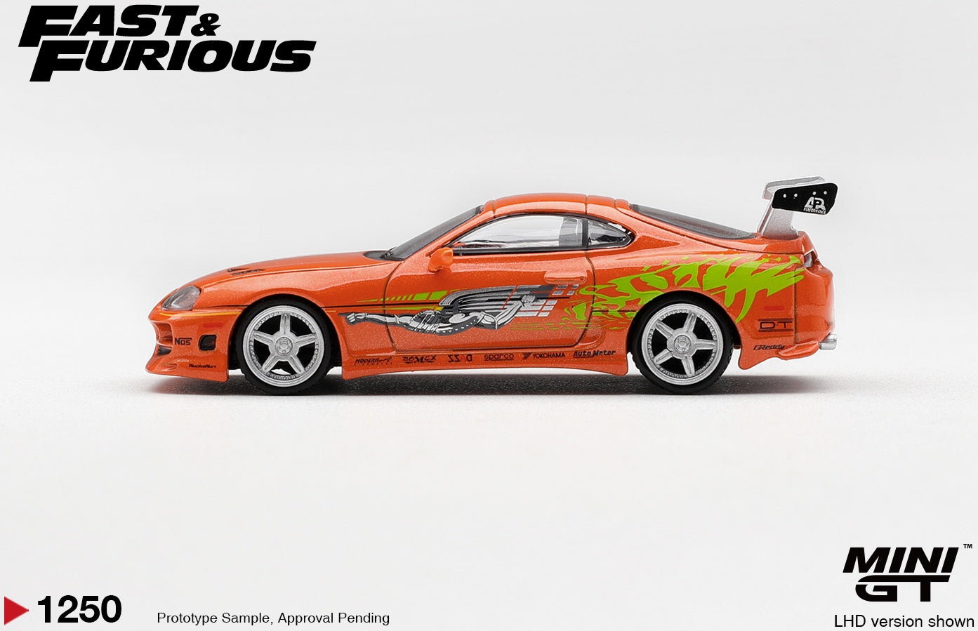 Toyota Supra Bomex The Fast and Furious Brian 'O Conner (LHD) Blister Packaging 1:64 Scale Diecast Model Car – MINI GT
