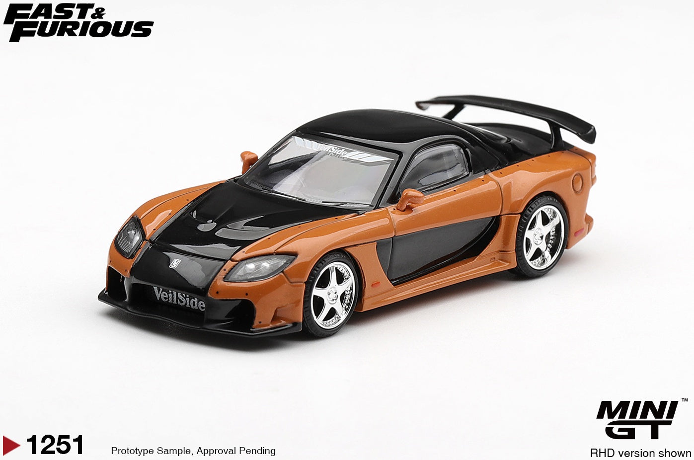 Mazda RX-7 Veilside Fortune The Fast and Furious Tokyo Drift Han Seoul-Oh (RHD) Blister Packaging 1:64 Scale Diecast Model Car – MINI GT