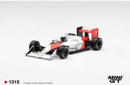 McLaren MP4/4 F1 Canadian Grand Prix 1988 2nd #11 Alain Prost Blister Packaging 1:64 Scale Diecast Model Car – MINI GT