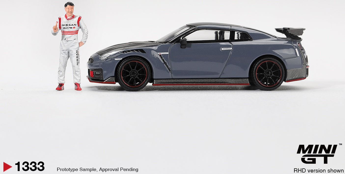 Nissan GT-R NISMO 2024 Tsukuba Production Car Record + Figure Matsuda Collection RHD 1:64 Scale Diecast Car – MINI GT
