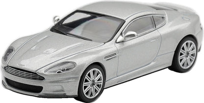 Aston Martin DBS 2008 Lightning Silver (RHD 1:64 Scale Diecast Car – MINI GT
