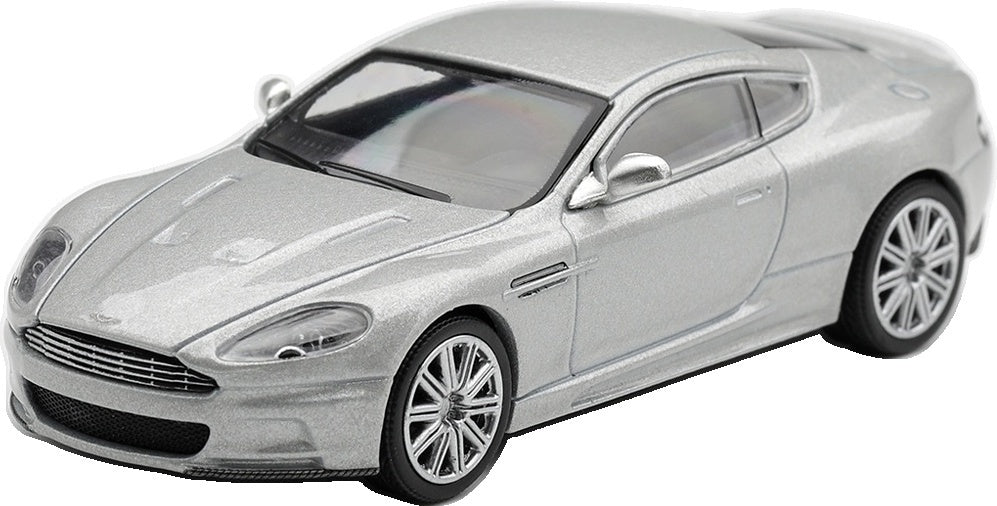 Aston Martin DBS 2008 Lightning Silver (RHD 1:64 Scale Diecast Car – MINI GT