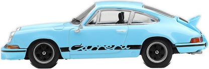 Porsche 911 Carrera RS 2.7 Gulf Blue w/Black Livery (RHD) 1:64 Scale Diecast Car – MINI GT