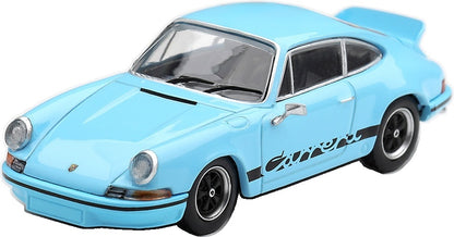 Porsche 911 Carrera RS 2.7 Gulf Blue w/Black Livery (RHD) 1:64 Scale Diecast Car – MINI GT