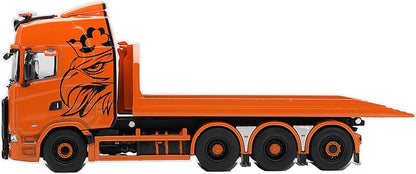 Scania 770S B8X4NA Hooklift Flatbed Orange (RHD) 1:64 Scale Diecast Truck – MINI GT