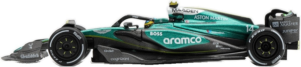 Aston Martin AMR24 #14 F1 Las Vegas GP 2024 Fernando Alonso Blister Packaging 1:64 Scale Diecast Car – MINI GT