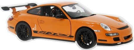 Porsche 911 (997) GT3 RS Coupe Orange w/Black Wheels 1:18 Scale Diecast Car – Welly