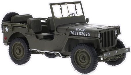 Jeep Willys Green US Army (Open) 1:18 Scale Diecast Car – Welly