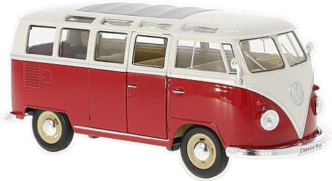 VW T1 Samba 1963 Red/White 1:24 Scale Diecast Bus – Welly