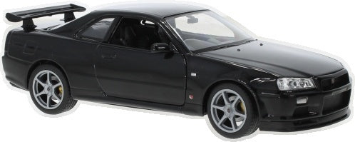 Nissan Skyline GT-R (R34) Black 1:24 Scale Diecast Car – Welly