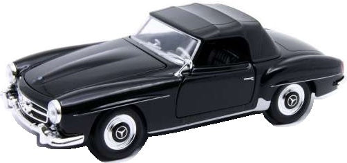 Mercedes-Benz 190SL Closed Soft Top 1955 - Black 1:24 Scale Diecast Car – Welly
