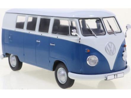 Volkswagen T1 White/Blue 1960 1:24 Scale Diecast Bus – WhiteBox