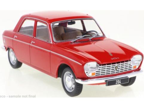 Peugeot 204 Red 1968 1:24 Scale Diecast Car – WhiteBox