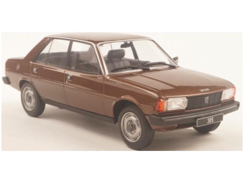 Peugeot 305 Brown Metallic 1977 1:24 Scale Diecast Car – WhiteBox