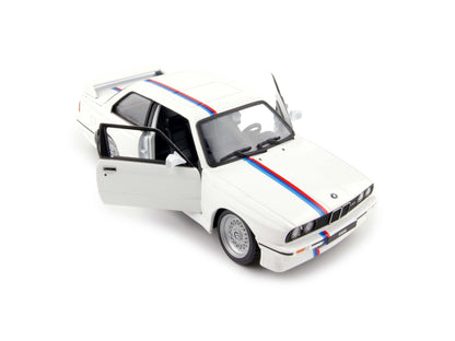 BMW M3 (E30) 1988 white - 1:24 Scale Model Car