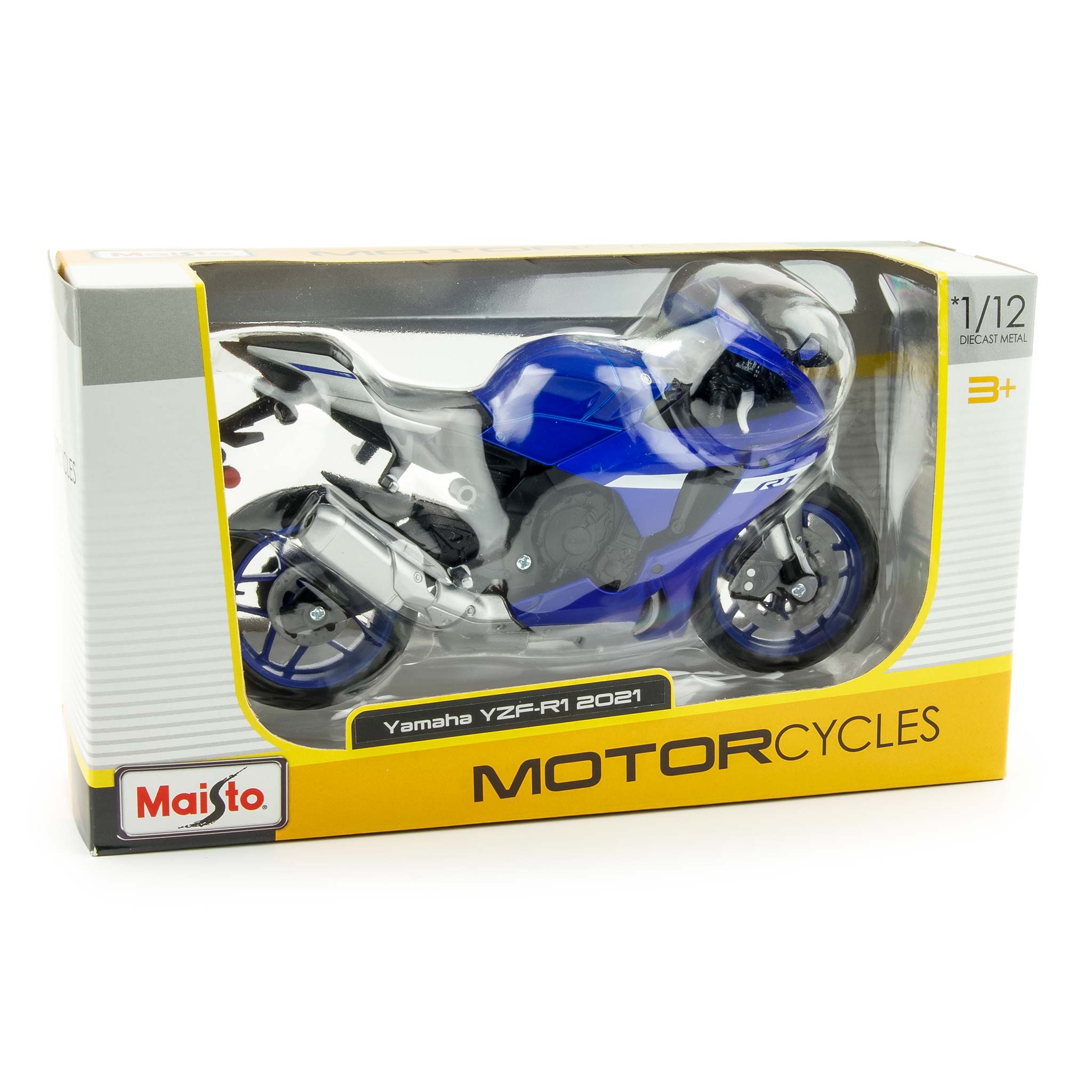 Yamaha YZF-R1 2021 blue - 1:12 Scale Diecast Model Motorcycle
