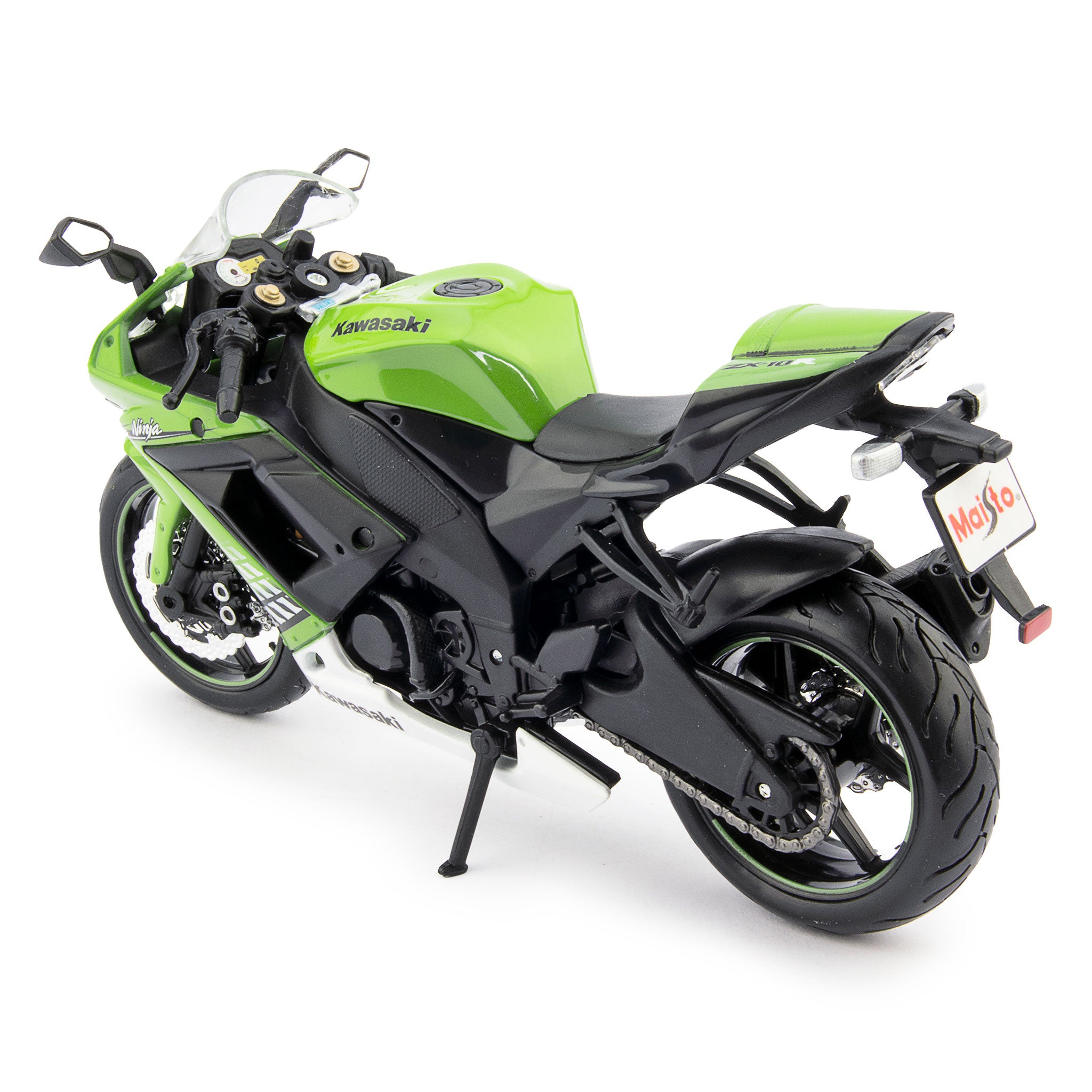 Kawasaki Ninja ZX-10R Diecast Model Motorcycle 2010 green - 1:12 Scale-Maisto-Diecast Model Centre