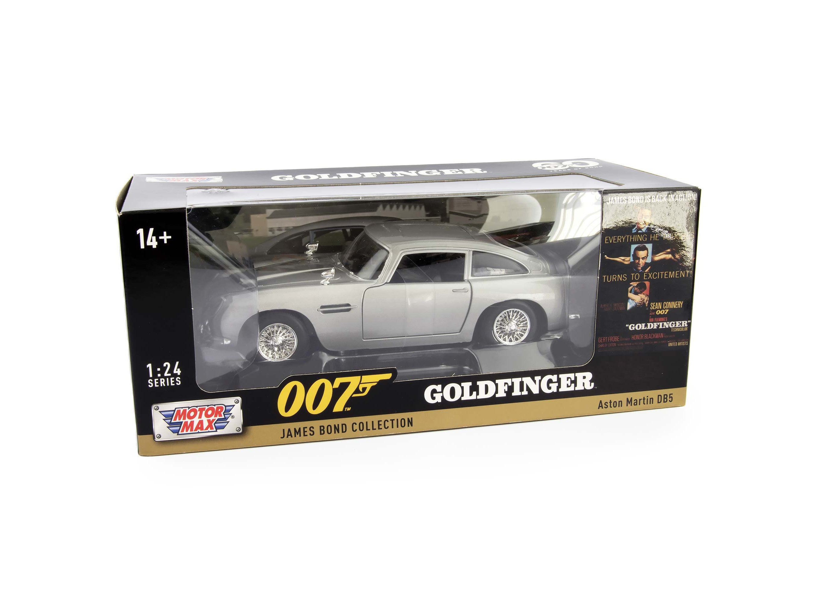 Aston Martin DB5 Diecast Model Car James Bond Goldfinger - 1:24 Scale-Motormax-Diecast Model Centre