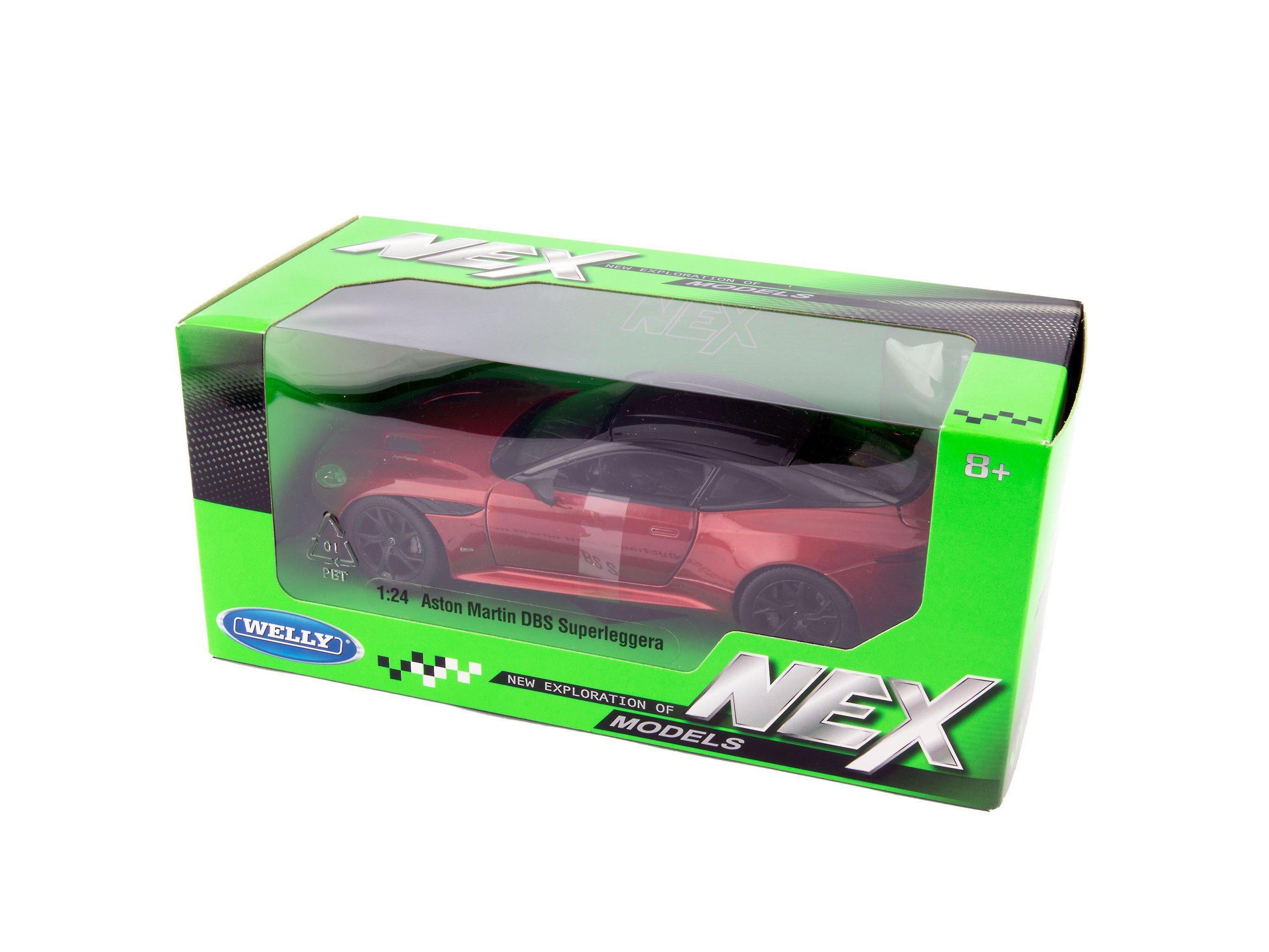 Aston Martin DBS Superleggera Diecast Model Car red - 1:24 Scale-Welly-Diecast Model Centre