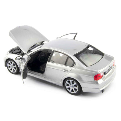 BMW 330i Diecast Model Car grey - 1:24 Scale-Welly-Diecast Model Centre