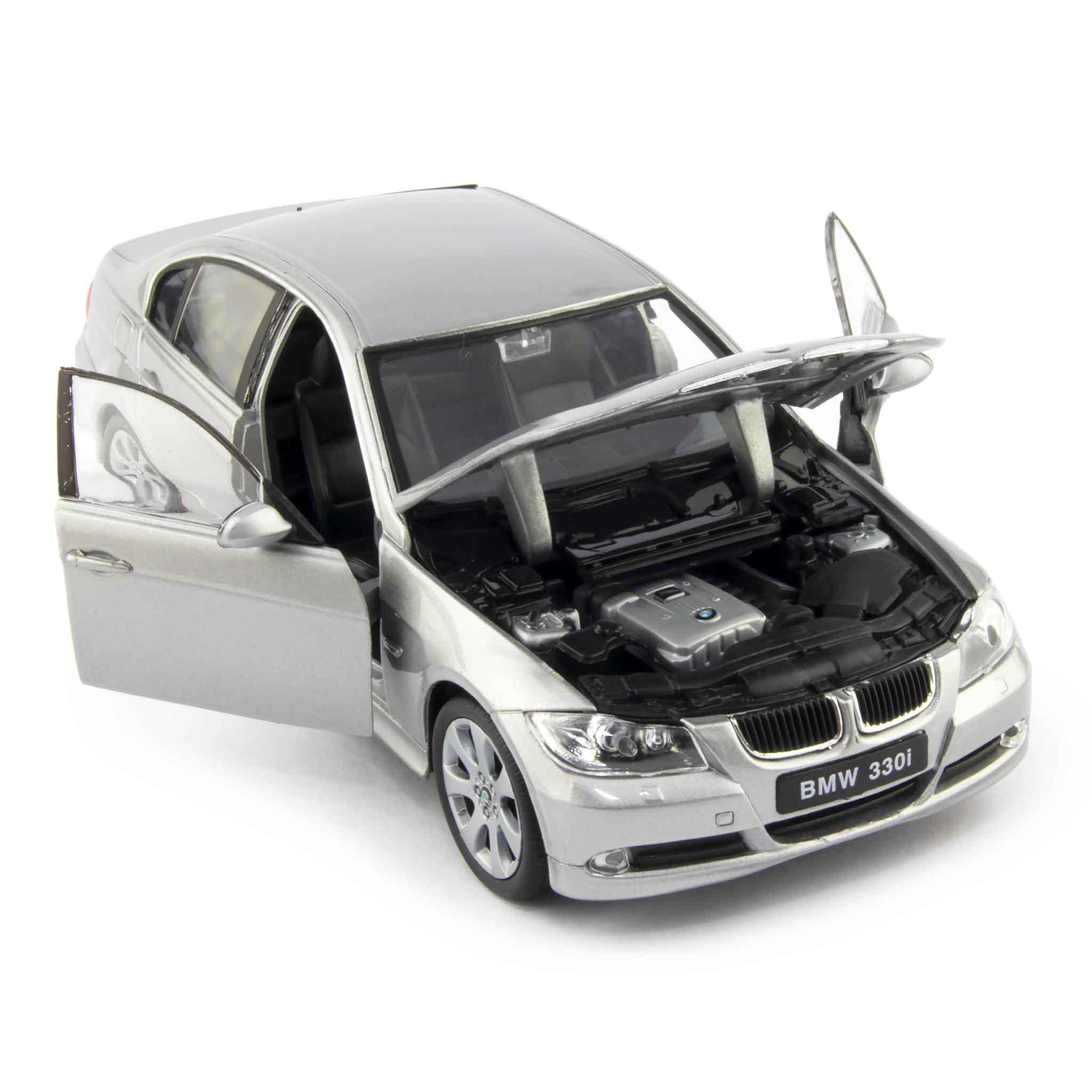 BMW 330i Diecast Model Car grey - 1:24 Scale-Welly-Diecast Model Centre