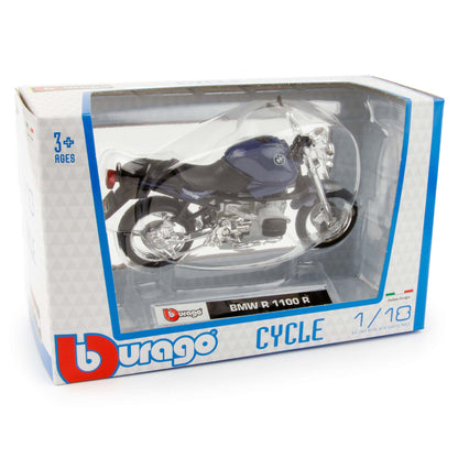 BMW R 1100 R blue - 1:18 Scale Diecast Model Motorcycle-Bburago-Diecast Model Centre