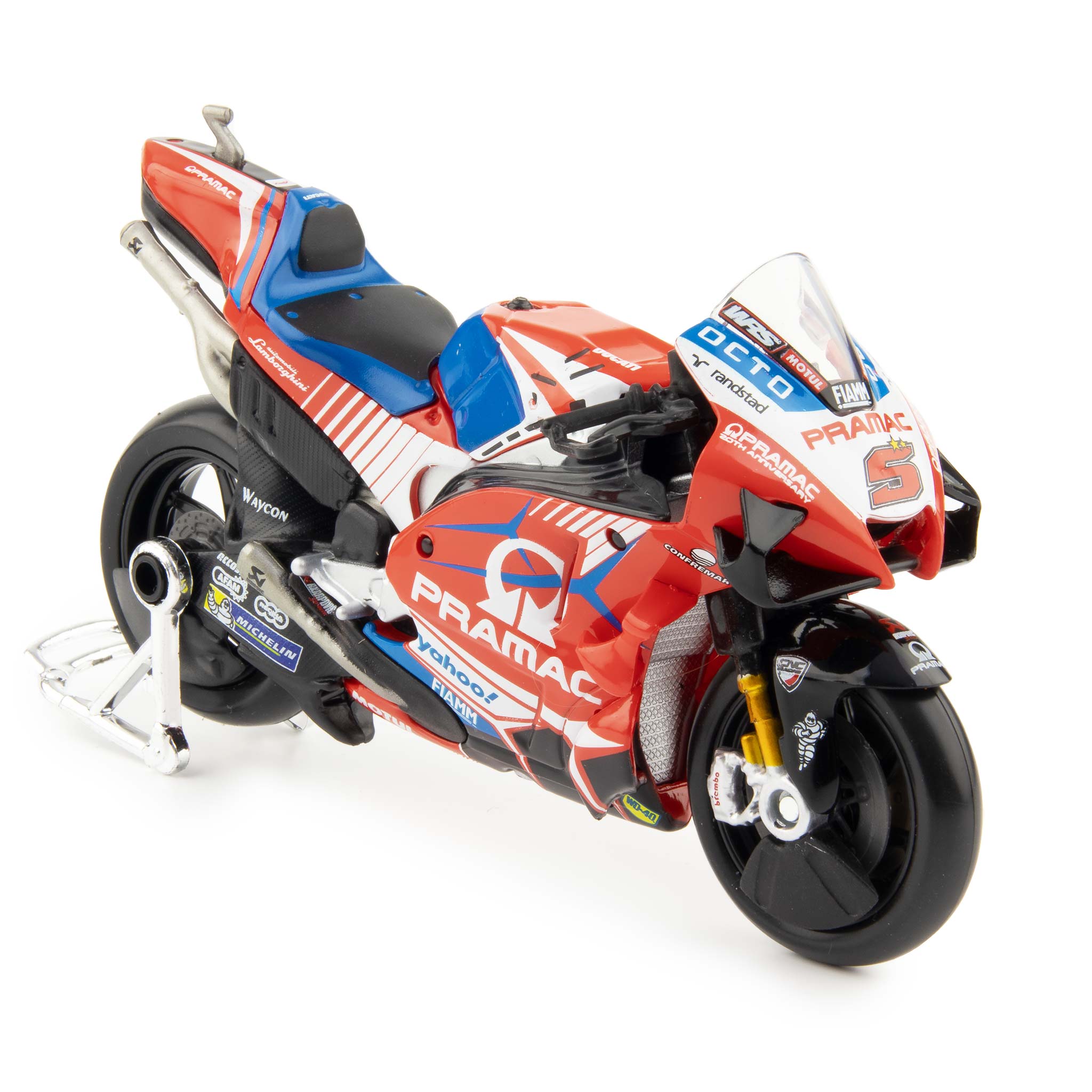 Ducati Desmosedici GP21 Pramac #5 MotoGP 2021 Zarco - 1:18 Scale Diecast Model Motorcycle-Maisto-Diecast Model Centre