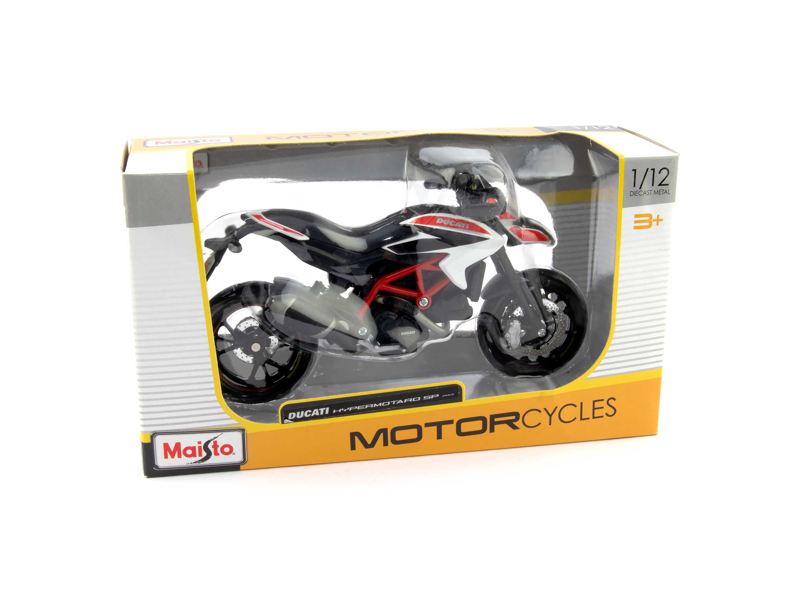 Ducati Hypermotard SP Diecast Model Motorcycle 2013 white - 1:12 Scale-Maisto-Diecast Model Centre