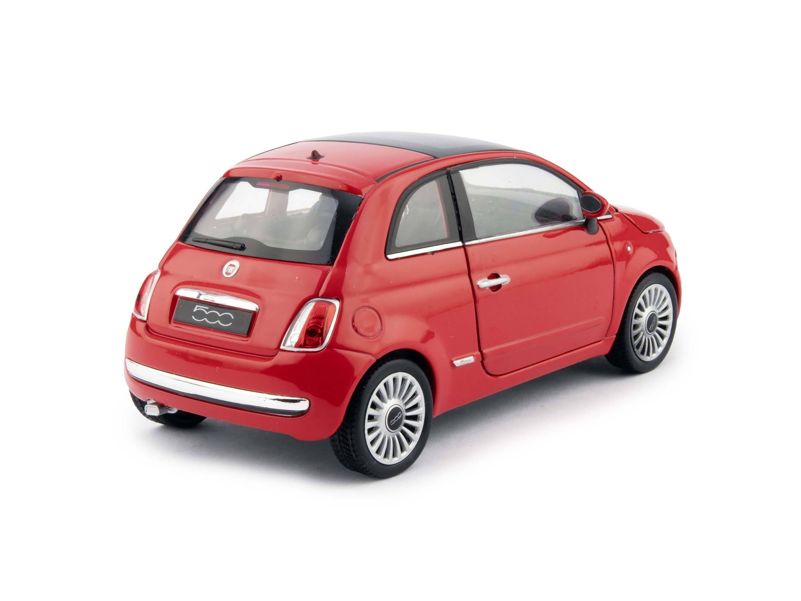 Fiat 500 Diecast Model Car 2007 red - 1:24 Scale-Welly-Diecast Model Centre
