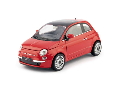 Fiat 500 Diecast Model Car 2007 red - 1:24 Scale-Welly-Diecast Model Centre