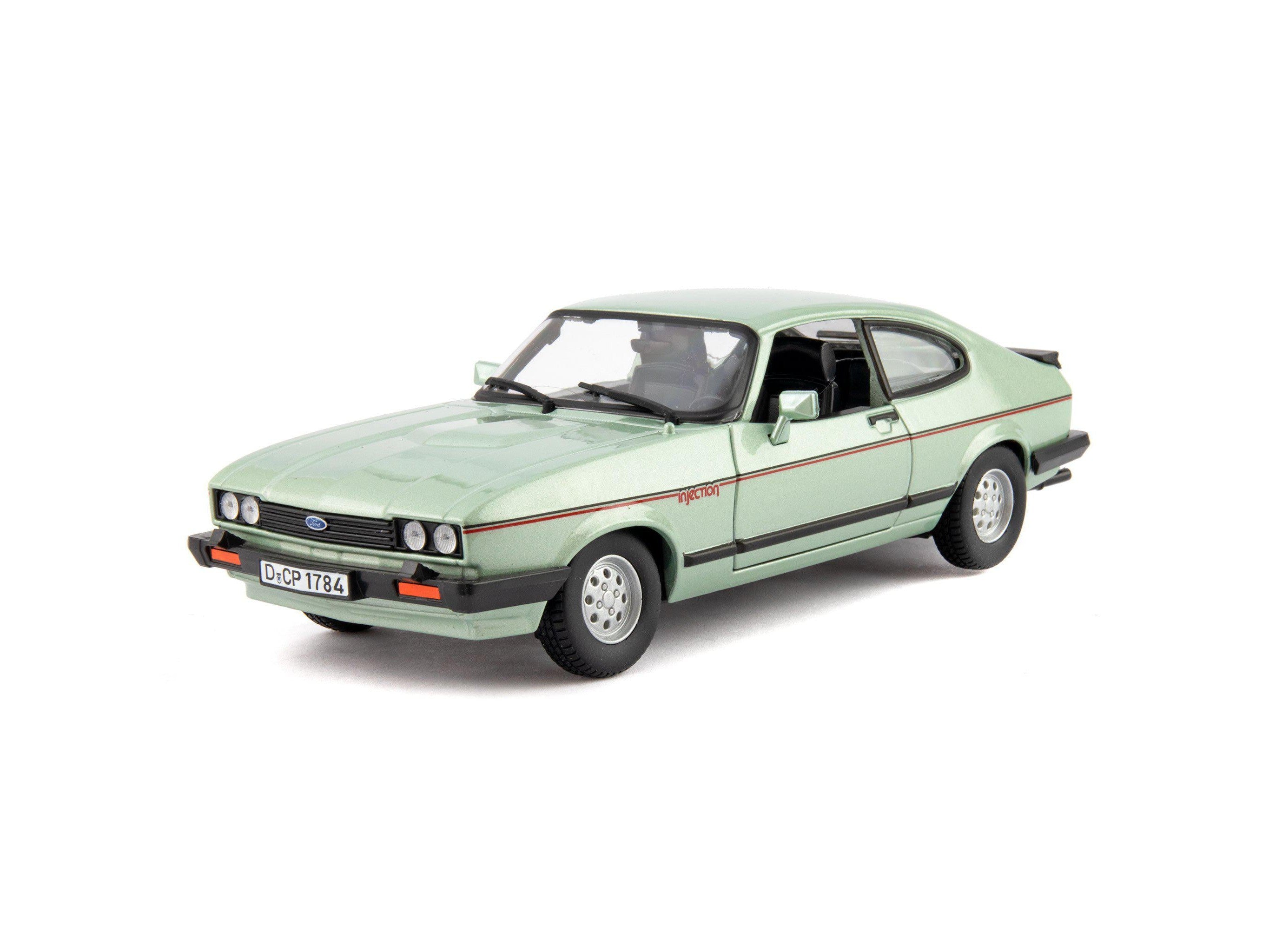 Ford Capri 2.8i 1982 green- 1:24 Scale Model Car