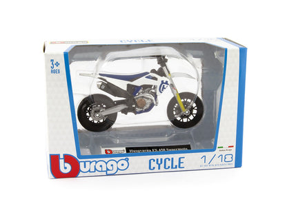 Husqvarna FS 450 Diecast Model Motorcycle 2020 white - 1:18 Scale-Bburago-Diecast Model Centre