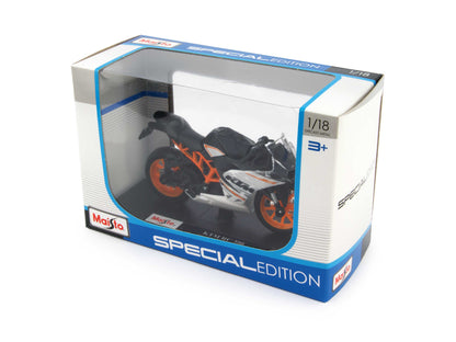 KTM RC 390 black/white 1:18 Scale Motorcycle Model