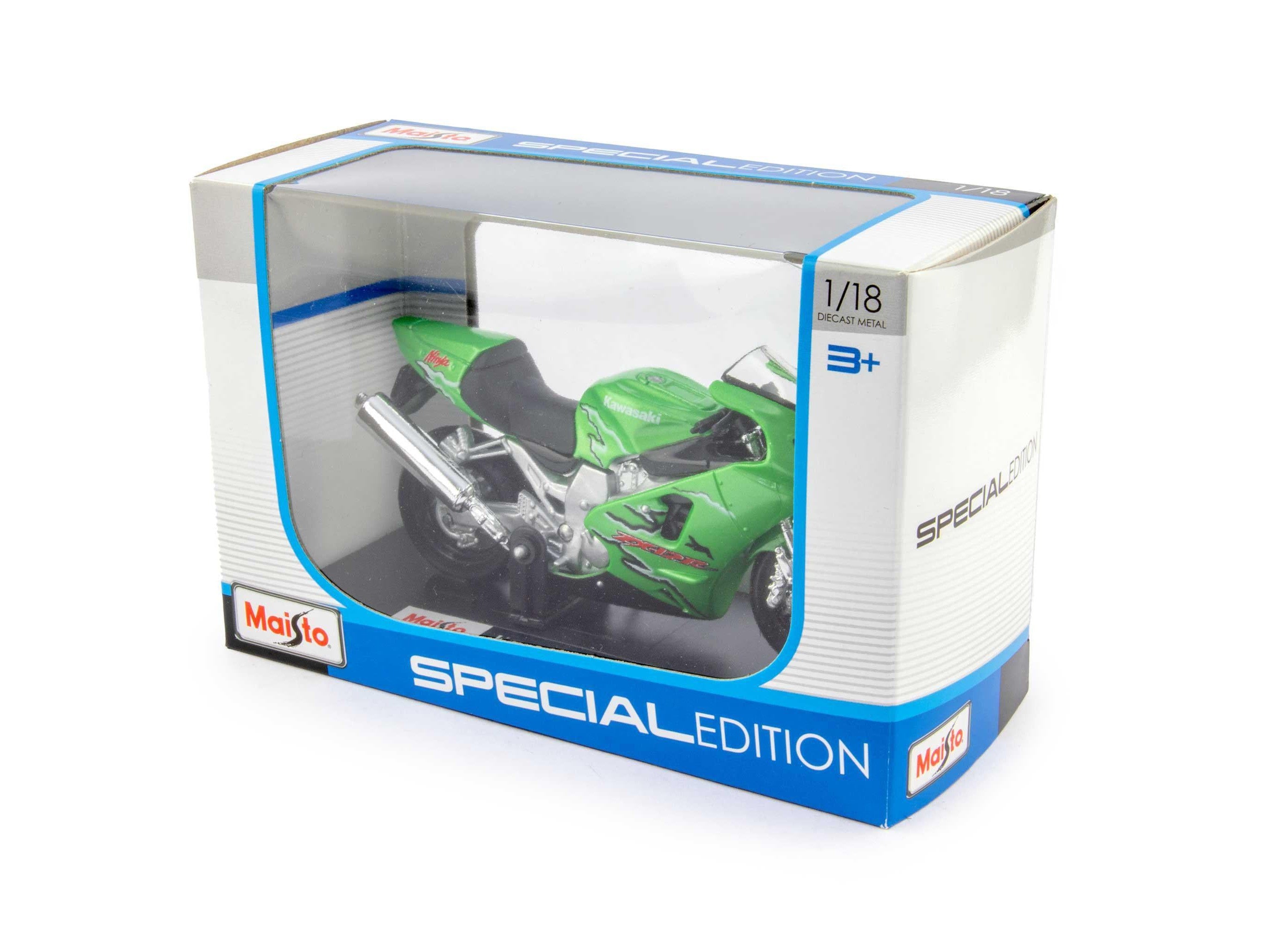 Kawasaki Ninja ZX-12R Diecast Model Motorcycle green - 1:18 scale-Maisto-Diecast Model Centre