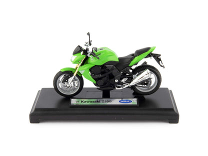 Kawasaki Z1000 Diecast Model Motorcycle 2007 green - 1:18 Scale-Welly-Diecast Model Centre