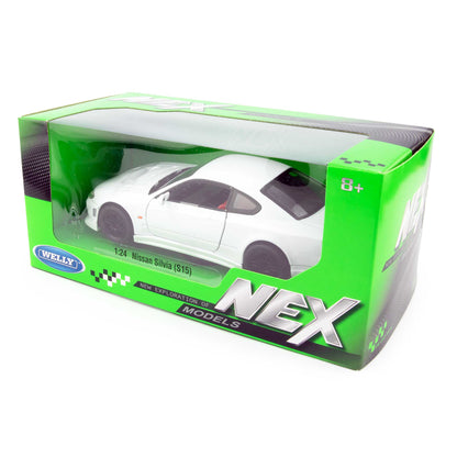 Nissan Silvia S-15 RS-R Diecast Model Car white - 1:24 Scale-Welly-Diecast Model Centre