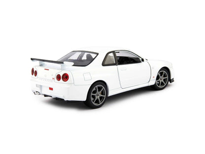 Nissan Skyline GT-R (R34) Diecast Model Car white - 1:24 Scale-Welly-Diecast Model Centre