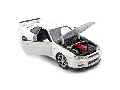 Nissan Skyline GT-R (R34) Diecast Model Car white - 1:24 Scale-Welly-Diecast Model Centre