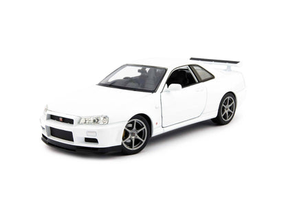 Nissan Skyline GT-R (R34) Diecast Model Car white - 1:24 Scale-Welly-Diecast Model Centre